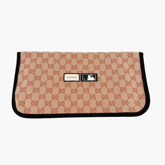 Gucci Yankees GG Mule Slipper Size 36 US 6 Beige Monogram Canvas Flat Loafer MLB - Picture 2 of 15